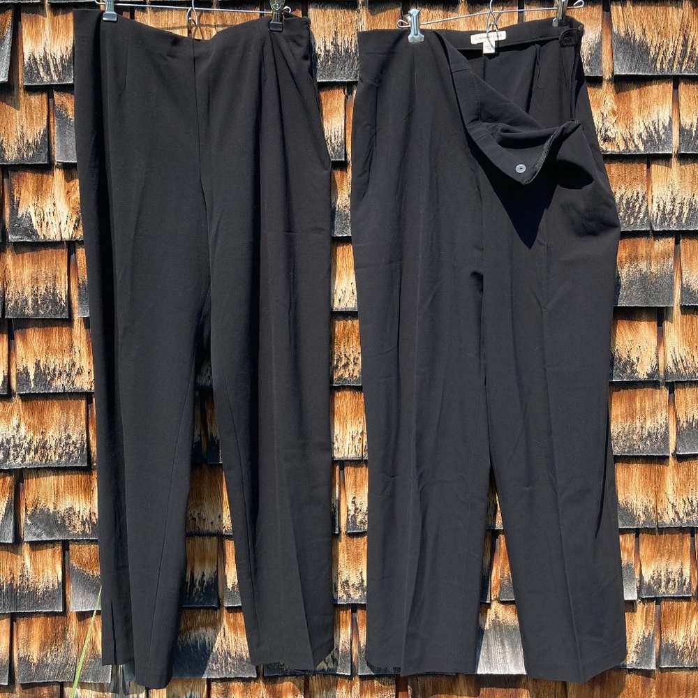 Coldwater Creek Flat Front Straight Leg Career Dress Pants 2 PAIRS LOT BUNDLE